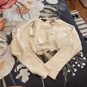 Forever 21 Cream Textured Knit Sweater